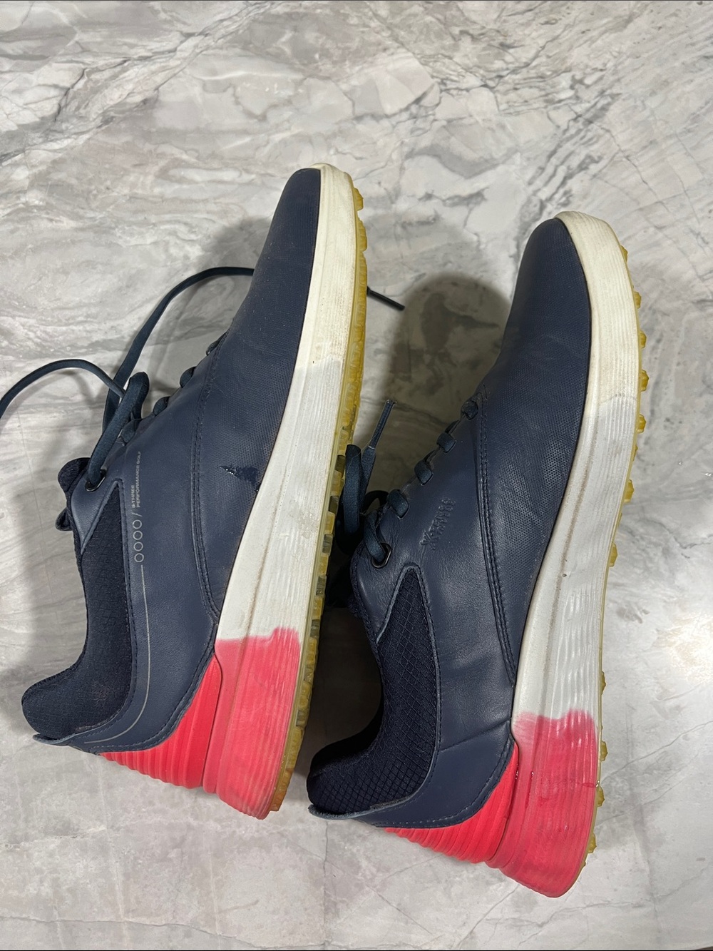 Ecco Womens Navy and Red Golf Shoes